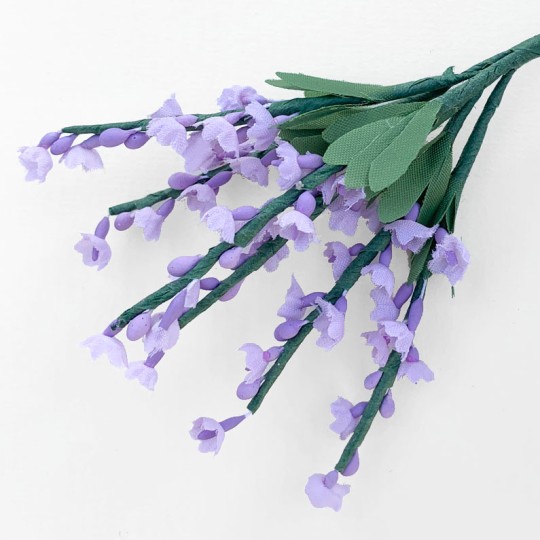 6 Tiny Light Purple Fabric Lavender Stems ~ Austria